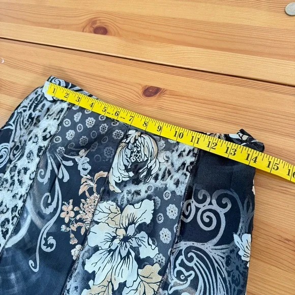 Patchwork Midi Skirt, Multi Floral Pattern Fairy High Rise S - Picture 6 of 12